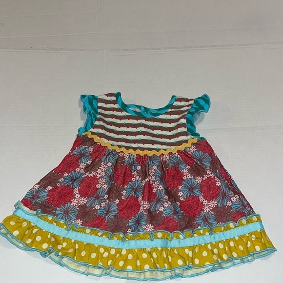 Matilda Jane-12-18month-sleeveless, ruffled, corduroy, floral, polkadot, top. - Picture 1 of 9